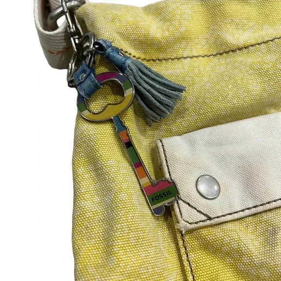 Fossil Yellow Canvas Messenger Bag - Picture 5 of 12